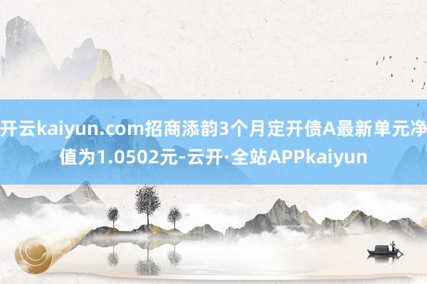 开云kaiyun.com招商添韵3个月定开债A最新单元净值为1.0502元-云开·全站APPkaiyun