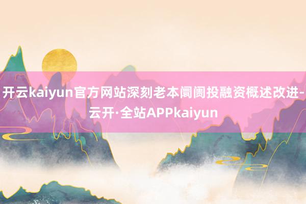 开云kaiyun官方网站深刻老本阛阓投融资概述改进-云开·全站APPkaiyun