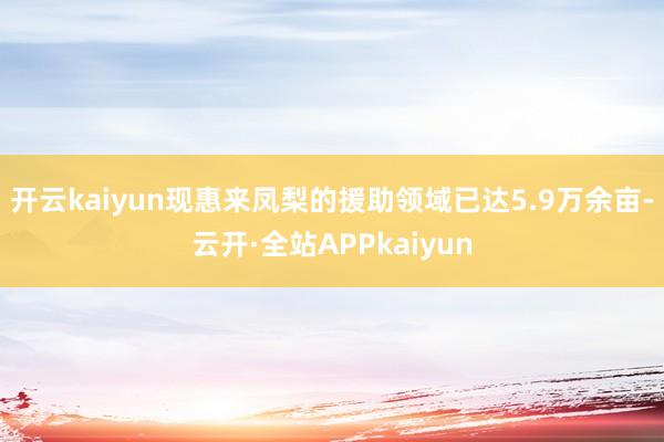 开云kaiyun现惠来凤梨的援助领域已达5.9万余亩-云开·全站APPkaiyun