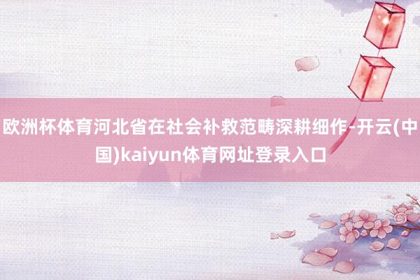 欧洲杯体育河北省在社会补救范畴深耕细作-开云(中国)kaiyun体育网址登录入口