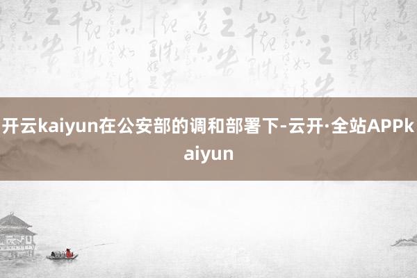 开云kaiyun在公安部的调和部署下-云开·全站APPkaiyun