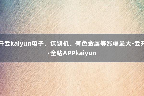 开云kaiyun电子、谋划机、有色金属等涨幅最大-云开·全站APPkaiyun