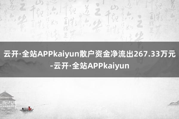 云开·全站APPkaiyun散户资金净流出267.33万元-云开·全站APPkaiyun