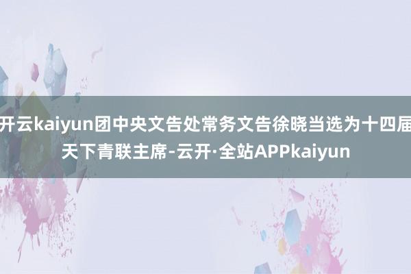 开云kaiyun团中央文告处常务文告徐晓当选为十四届天下青联主席-云开·全站APPkaiyun