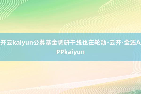 开云kaiyun公募基金调研干线也在轮动-云开·全站APPkaiyun