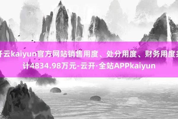 开云kaiyun官方网站销售用度、处分用度、财务用度共计4834.98万元-云开·全站APPkaiyun