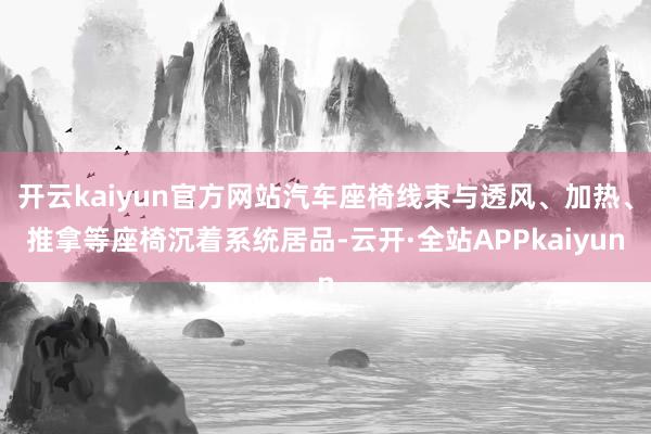 开云kaiyun官方网站汽车座椅线束与透风、加热、推拿等座椅沉着系统居品-云开·全站APPkaiyun