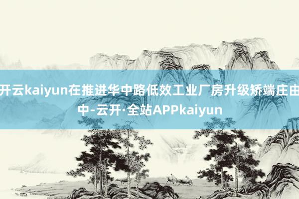 开云kaiyun在推进华中路低效工业厂房升级矫端庄由中-云开·全站APPkaiyun