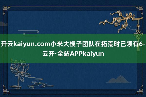 开云kaiyun.com小米大模子团队在拓荒时已领有6-云开·全站APPkaiyun