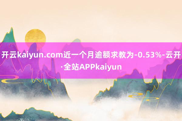 开云kaiyun.com近一个月逾额求教为-0.53%-云开·全站APPkaiyun