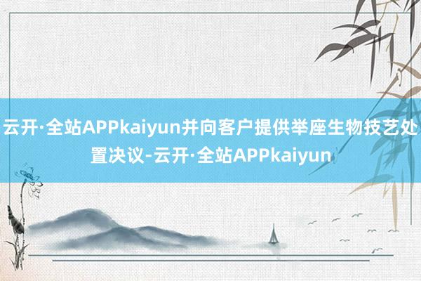 云开·全站APPkaiyun并向客户提供举座生物技艺处置决议-云开·全站APPkaiyun
