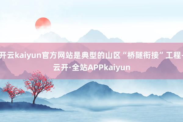 开云kaiyun官方网站是典型的山区“桥隧衔接”工程-云开·全站APPkaiyun